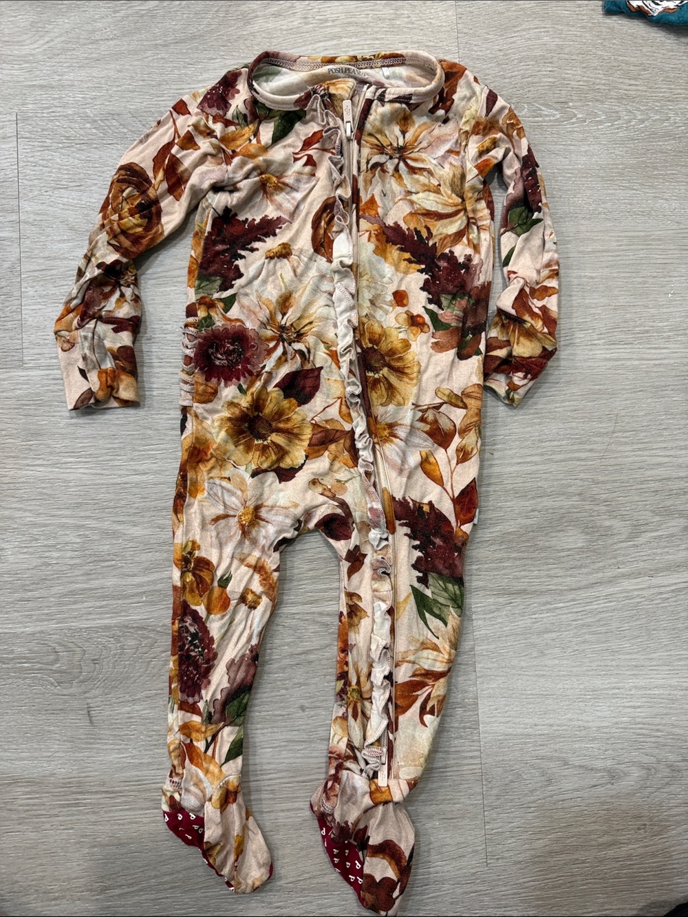 Posh peanut Zip-Front Baby Footed One-Piece